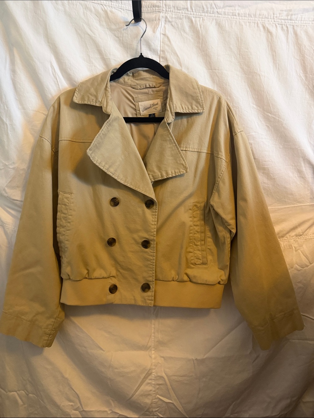 Universal Thread Women's Double-Breasted Tan Trench Jacket